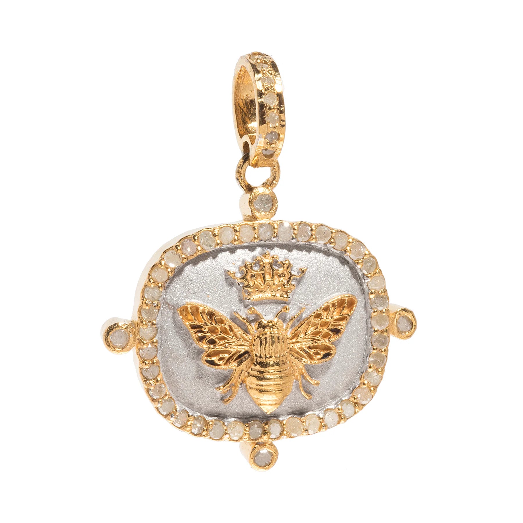 Queen Bee pendant with diamonds, elegant nature-inspired jewelry symbolizing strength and beauty