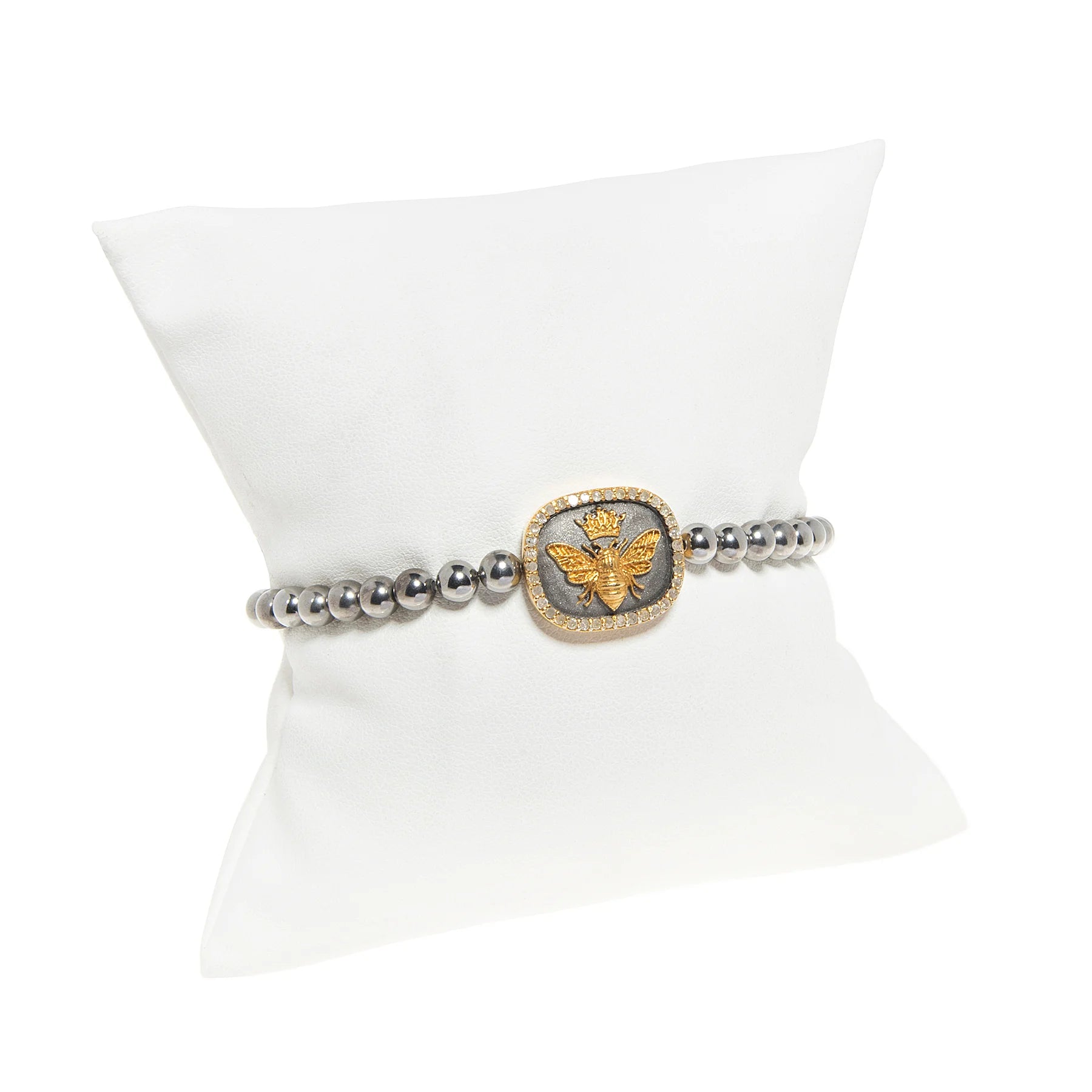 Queen Bee stretch bracelet, elegant jewelry with bee charm design for modern style