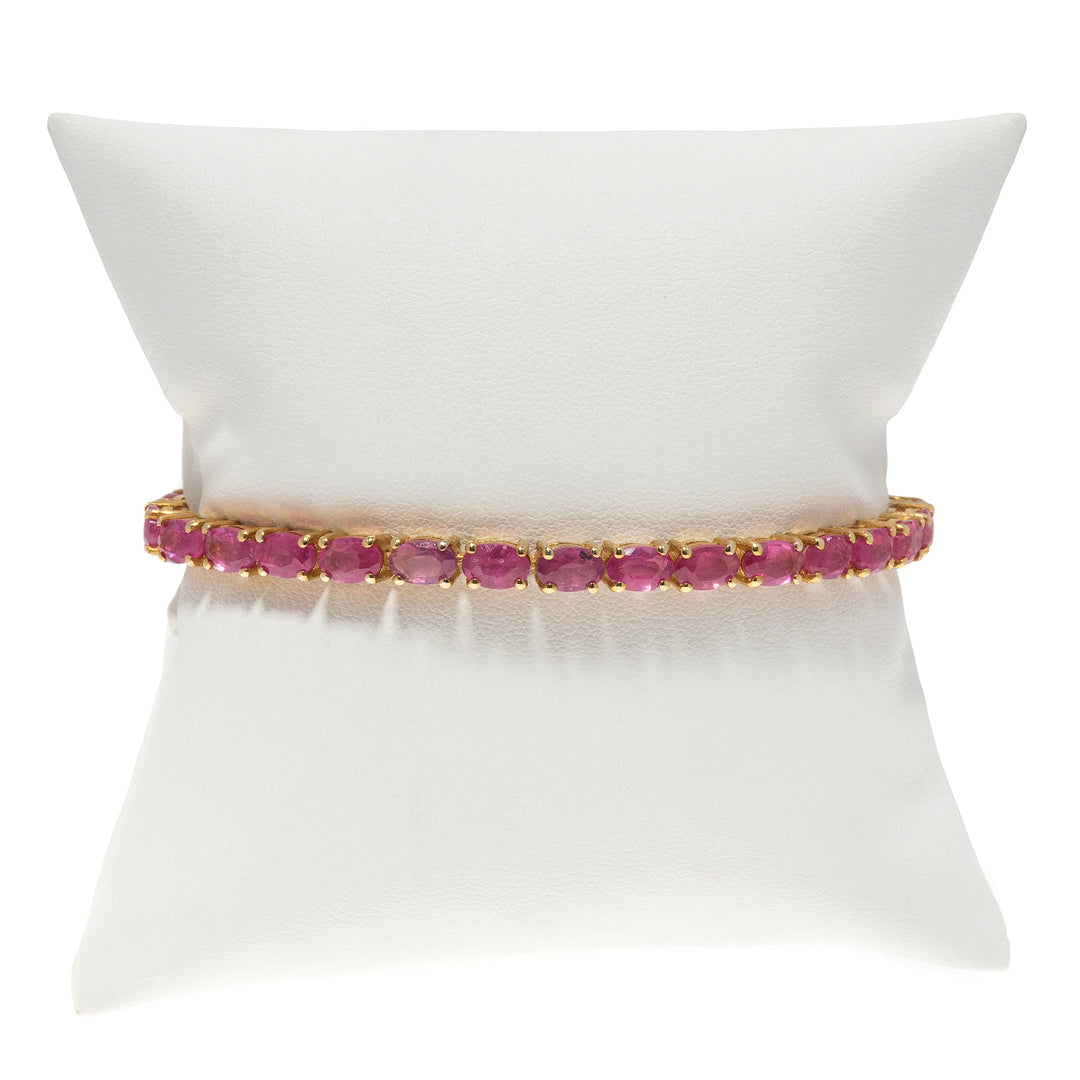 Ruby tennis bracelet, elegant red gemstone jewelry for timeless luxury style