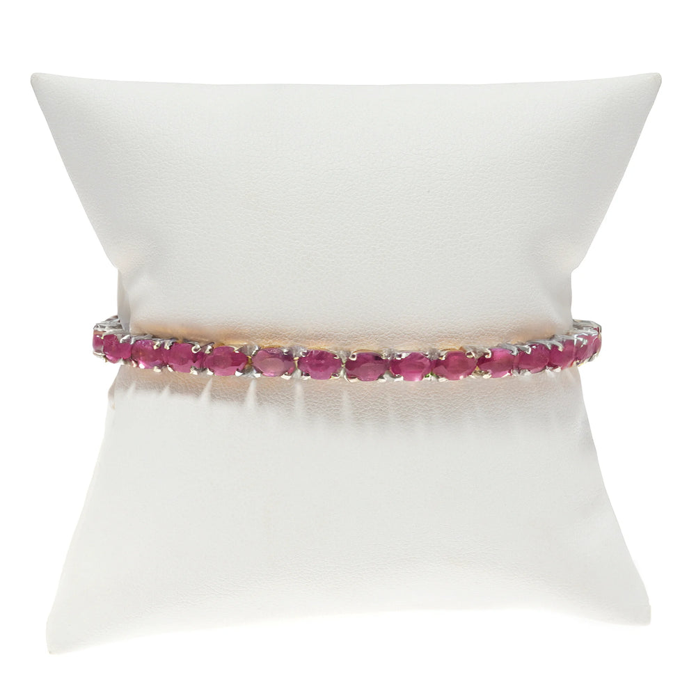 Ruby tennis bracelet, elegant red gemstone jewelry for timeless luxury style