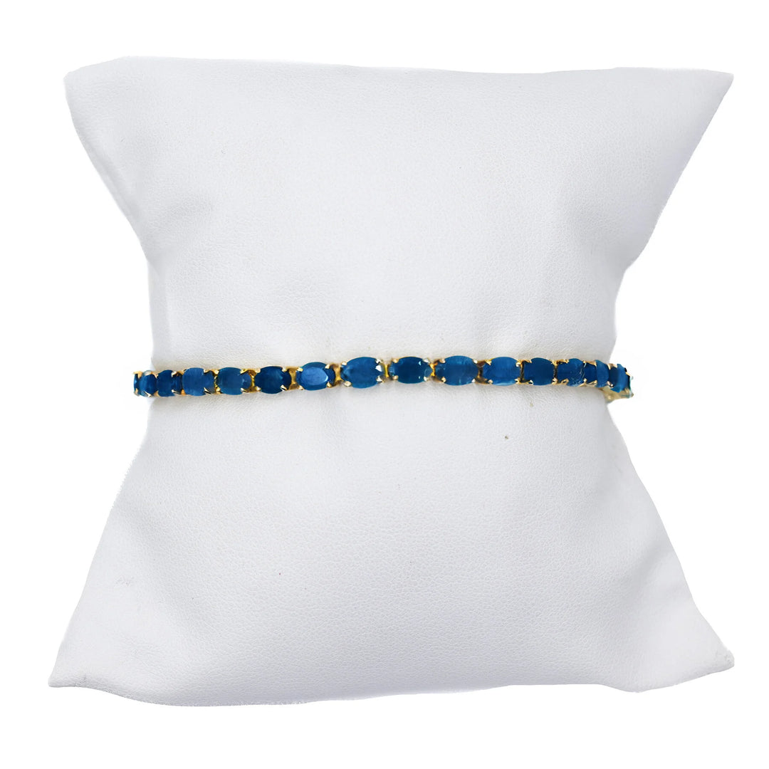 Sapphire tennis bracelet, classic blue gemstone jewelry for timeless elegance