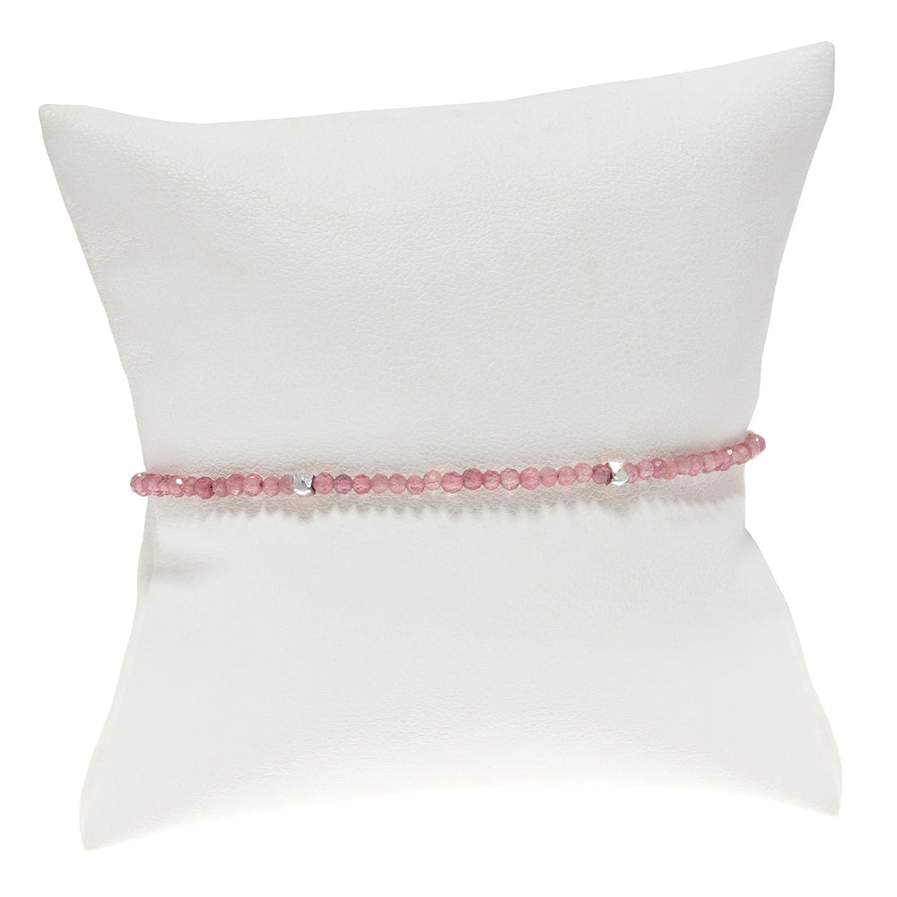 Pink Tourmaline with Metal Ingot Accents