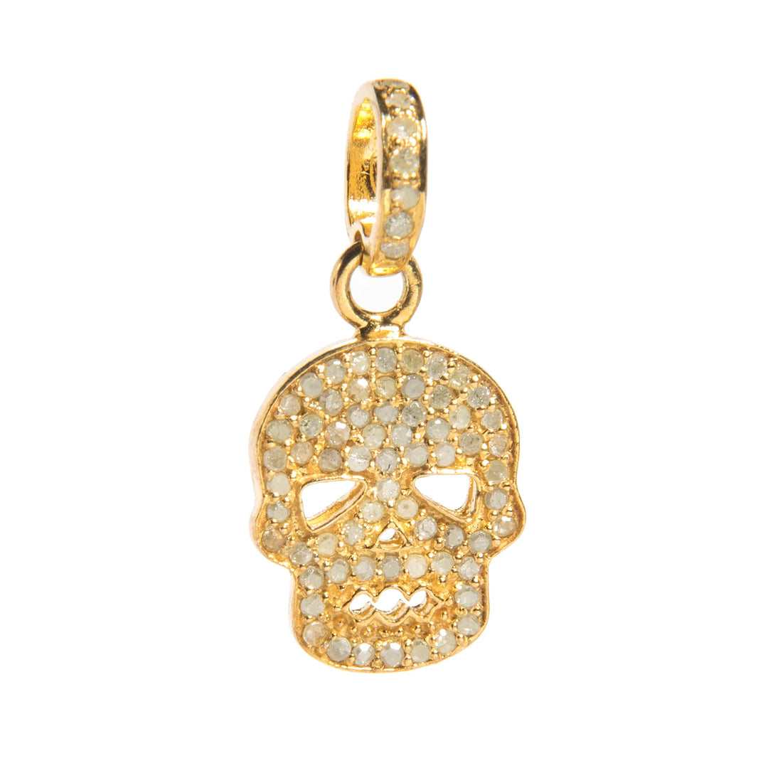 Mini gold skull charm – edgy and stylish pendant with polished metallic finish