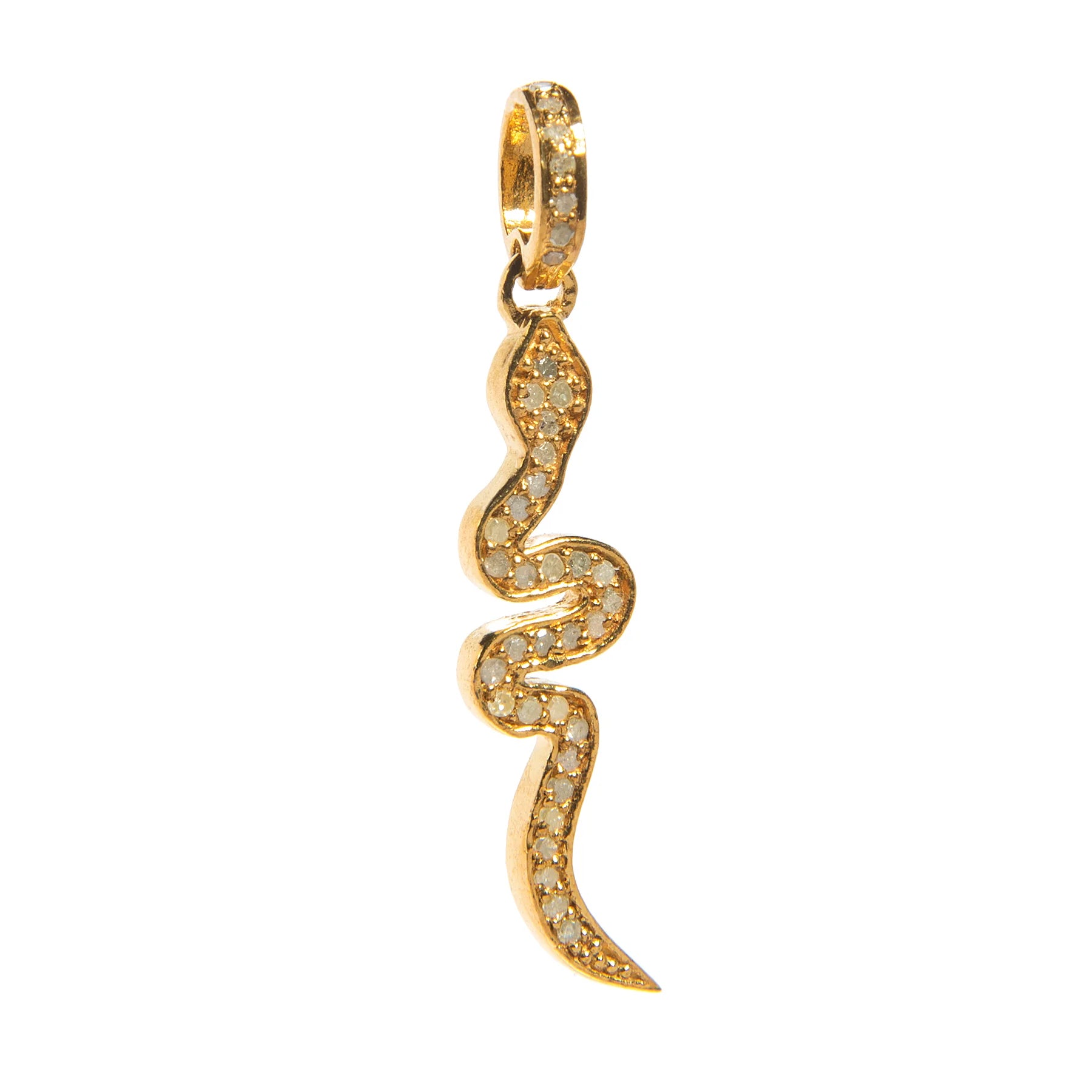 Snake charm with diamonds – elegant serpent-shaped pendant symbolizing transformation and adorned with shimmering stones