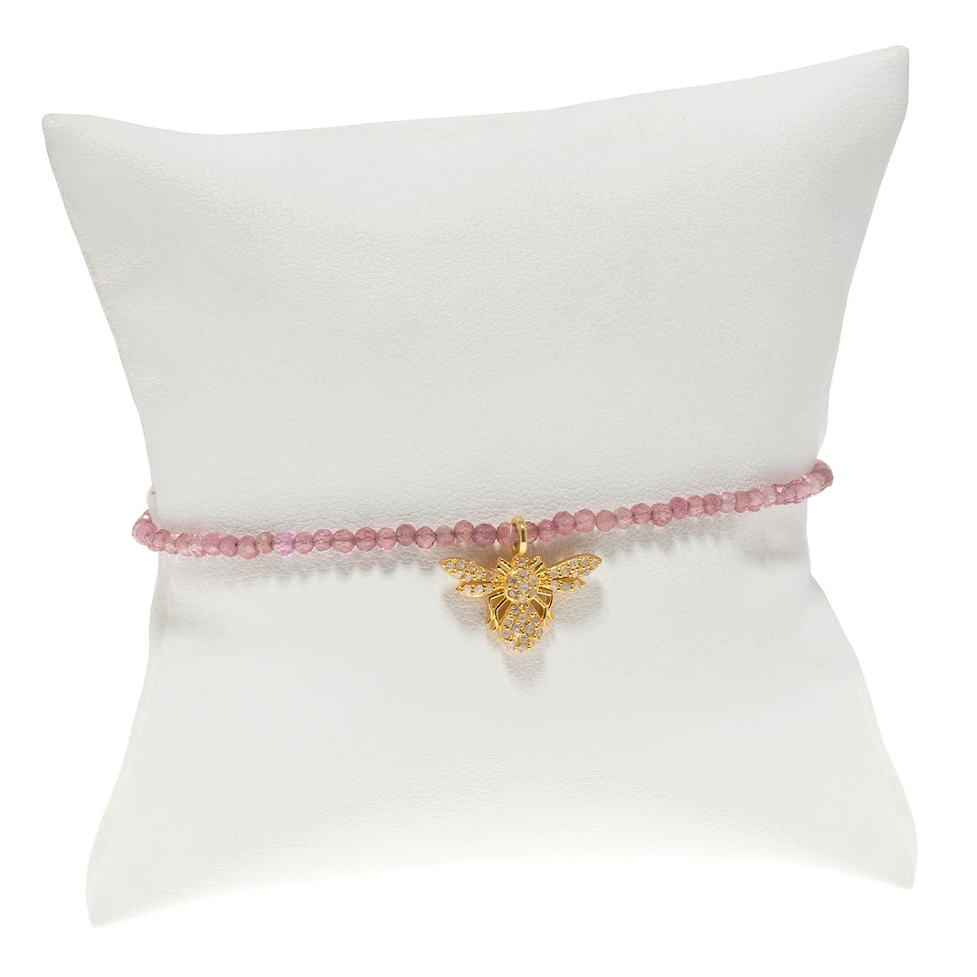 Diamond bee bracelet, elegant luxury jewelry with sparkling bee charm for modern style