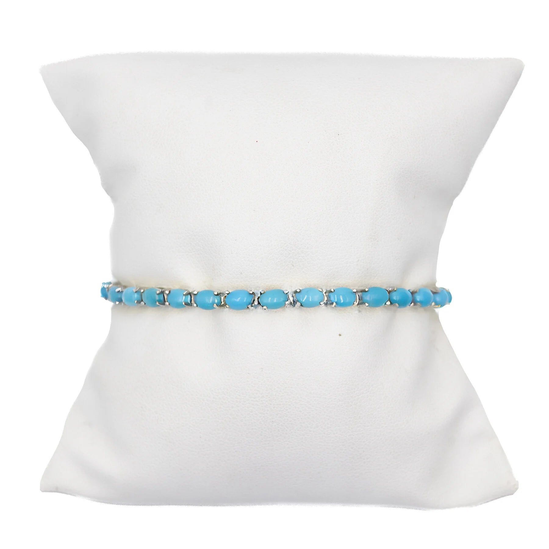 Stylish Turquoise Tennis Bracelet with sparkling gemstones. A unique jewelry piece, perfect for gifting, anniversaries, or adding elegance to any look.