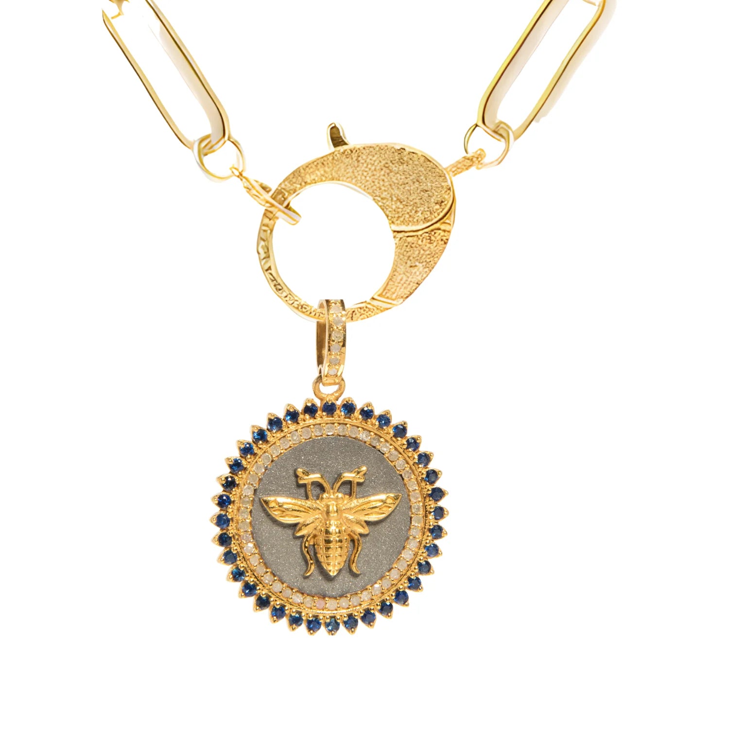 Bee Button Pink or Blue Sapphire