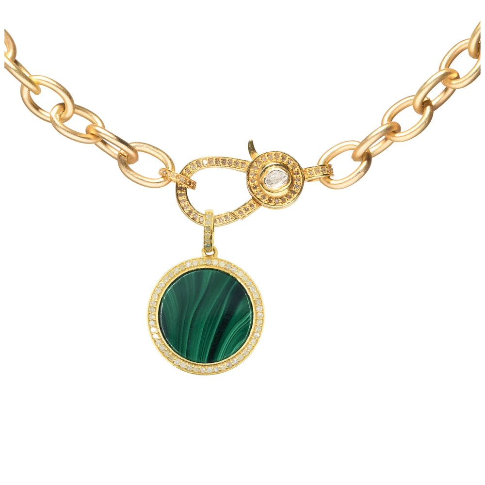 Malachite Disc XL - Gold