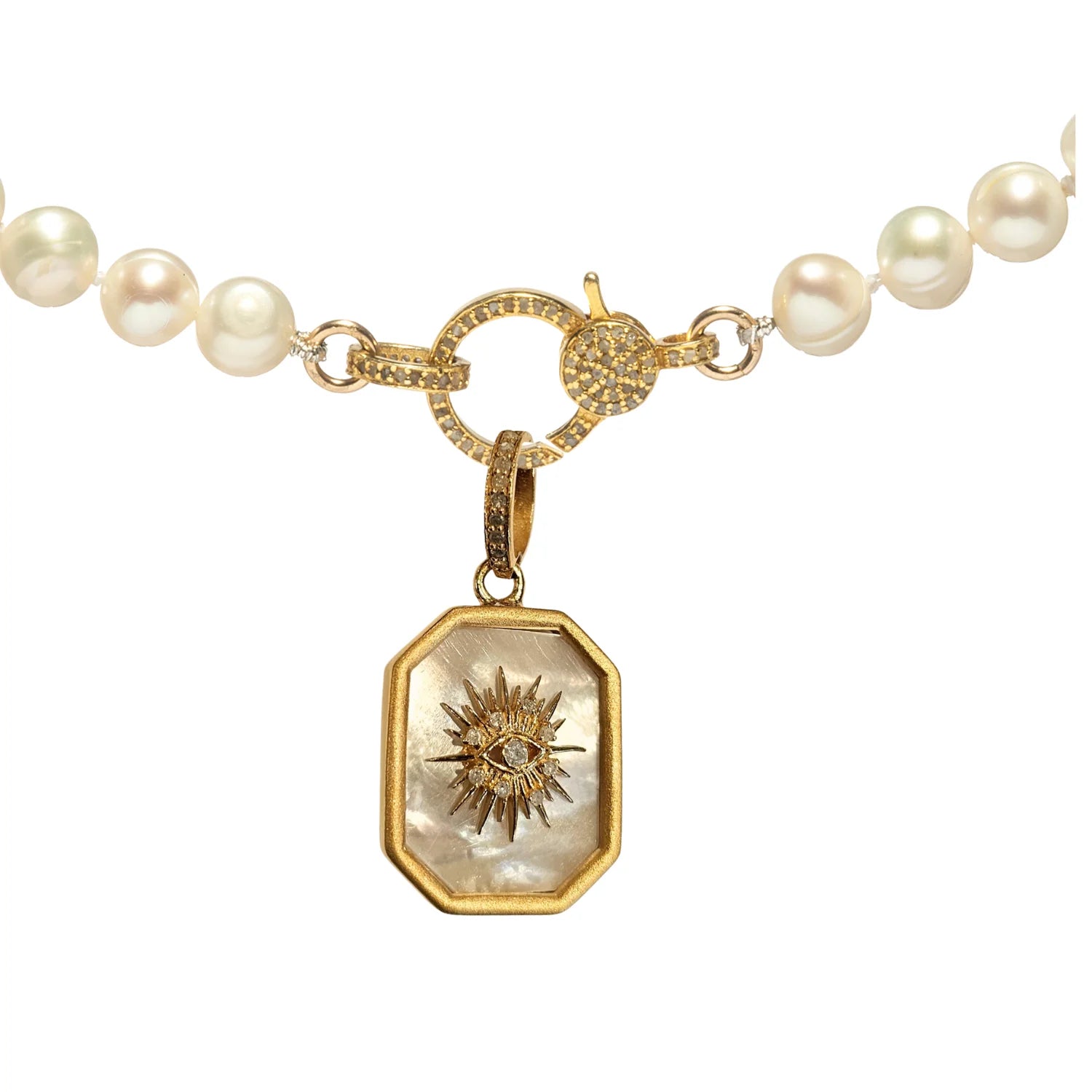 Framed Mother of Pearl Diamond Evil Eye