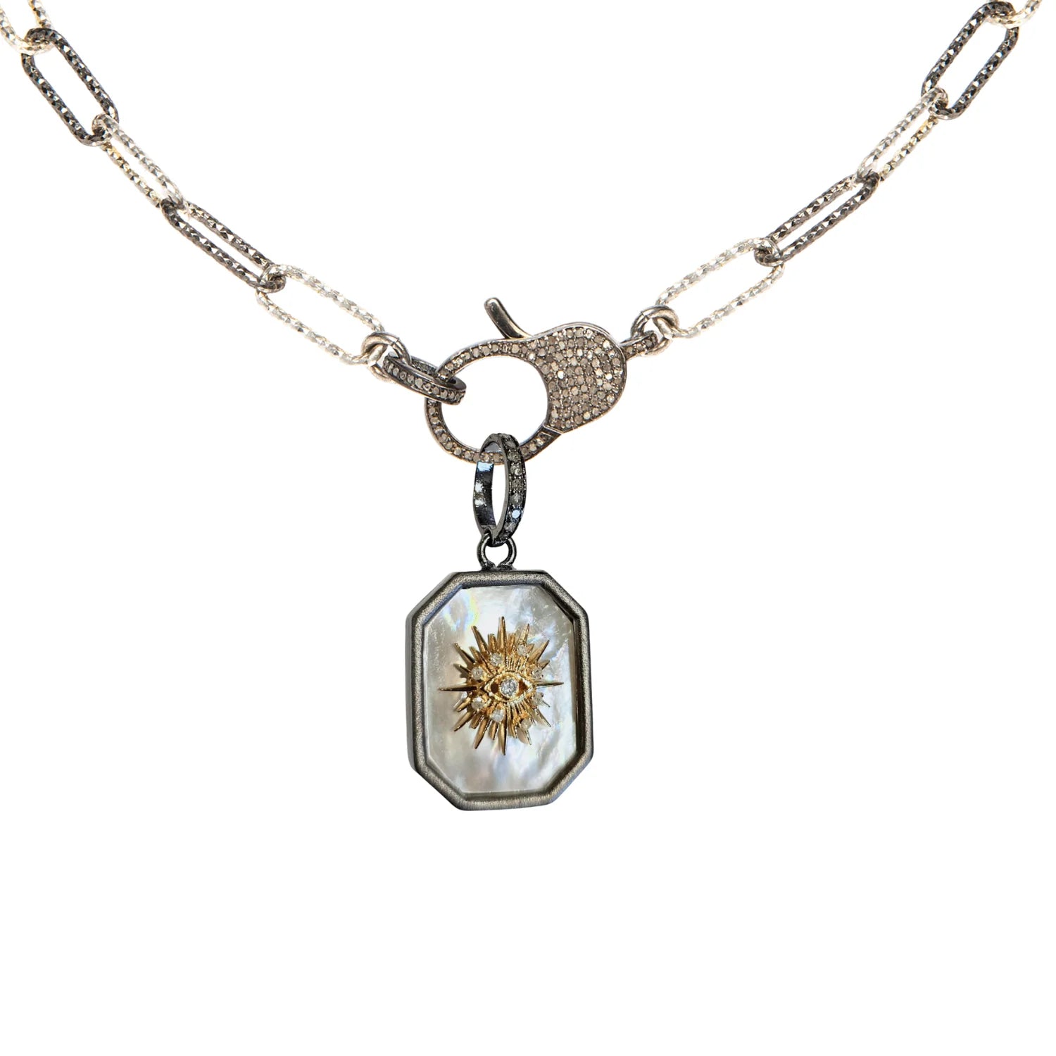 Framed Mother of Pearl Diamond Evil Eye